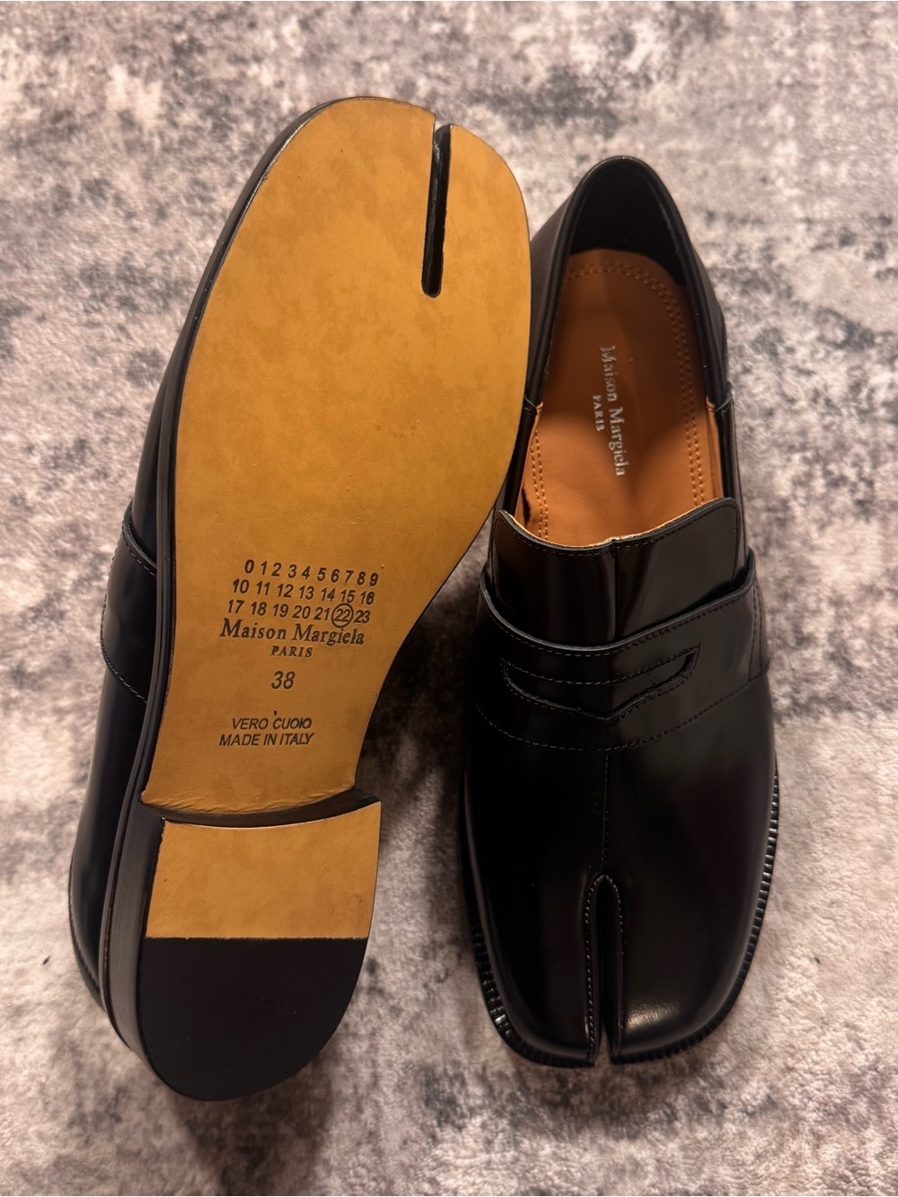 Maison Margiela Black Tabi Leather Loafers Women’s Size EU 38 US 8 - Picture 6 of 8